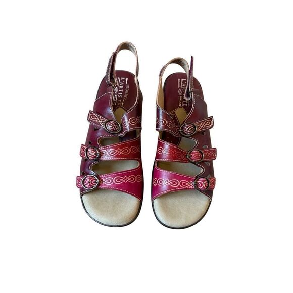 L'Artiste by Spring Step Burbandale Slingback Sandals size 40 US 9 Leather Red - Picture 4 of 11